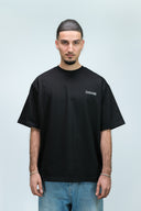 Danari black oversized t-shirt front view men minimal streetwear fashion