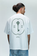 Danari white oversized t-shirt back graphic design men streetwear
