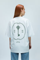 Danari white oversized t-shirt back graphic design women streetwear